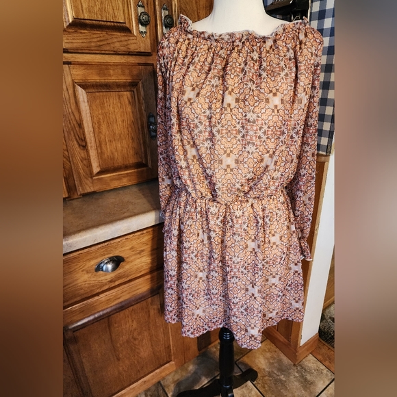 Pink Lily Humble and Kind off Shoulder  Beige Mini Dress Size 2X - Picture 11 of 14